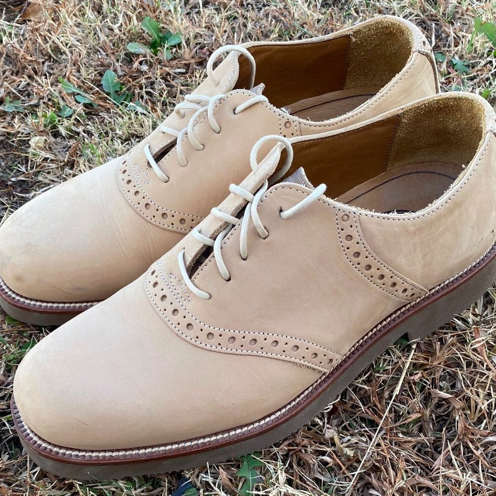 HS TRASK Oxford Derby Shoes Mens 8 Womens 10 Tan Leather Lace Up